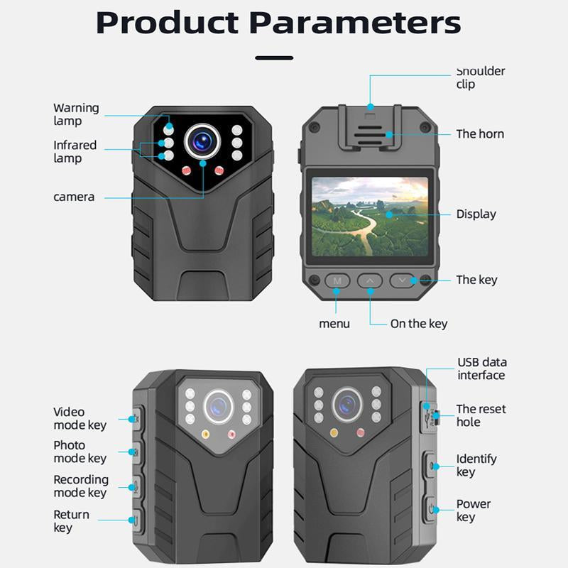 Portable HD Infrared Law Enforcement Recorder, Portable Video Recording Equipment, Multi-Scene Body Camera, Digital Products, Holiday Gifts