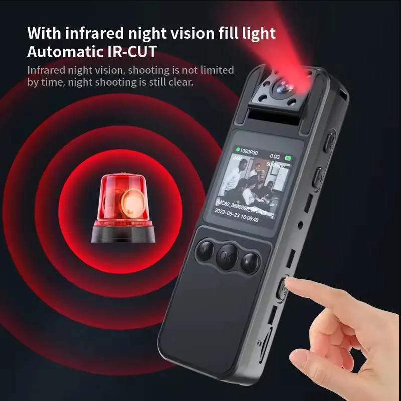 Portable Camera with High-Definition 1080P Lens That Can Rotate 180 °,Infrared Night Vision,Suitable for Police Law Enforcement Recording Rechargeable