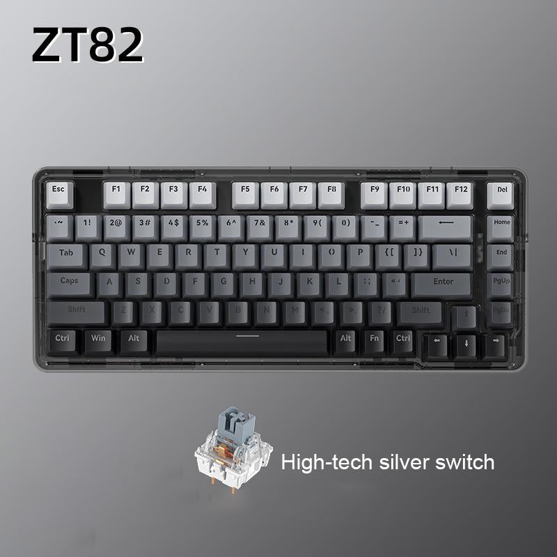 ZIFRIEND ZT82 Customized Mechanical Keyboard Gasket Structure Gaming Hot Swap Keyboard Wired Keyboard White Black