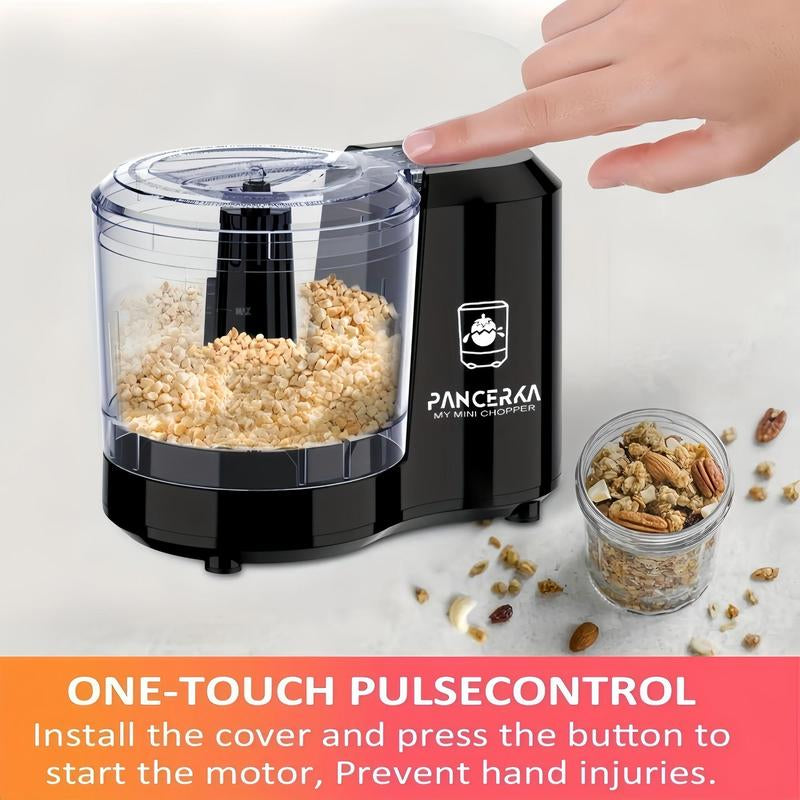 1.5 Cup/12Oz Electric Food Chopper, Portable Mini One Touch Pulse Design Electric Vegetable Chopper, Kitchen Food Processor for Dicing, Chopping & Pureeing, Household Appliances