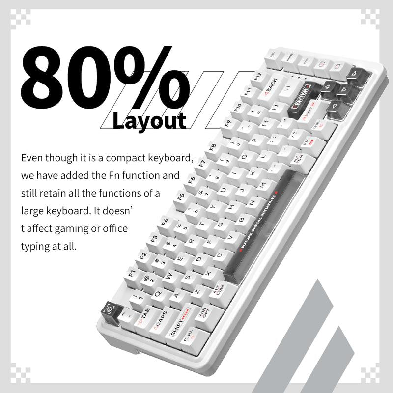 ZIFRIEND ZT82 Customized Mechanical Keyboard Gasket Structure Gaming Hot Swap Keyboard Wired Keyboard White Black
