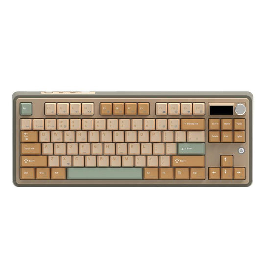 AJAZZ AK870 Wireless Mechanical Keyboard, Rechargeable 3 Modes Wireless Bluetooth-Compatible Gaming Keyboard, TFT Color Screen Gaming Keyboard