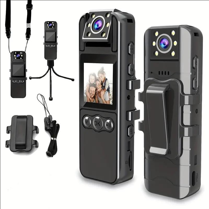 Portable Camera with High-Definition 1080P Lens That Can Rotate 180 °,Infrared Night Vision,Suitable for Police Law Enforcement Recording Rechargeable