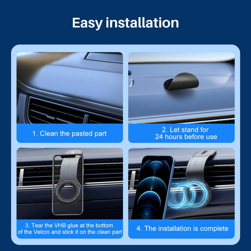 2024 Car Magnetic Phone Holder with Strong Magnet, Flexible Bendable Magnetic Mag Safe Phone Holder, Universal Car Dashboard Cell Phone Mount Compatible with Iphone 15 14 13 12 Pro Max