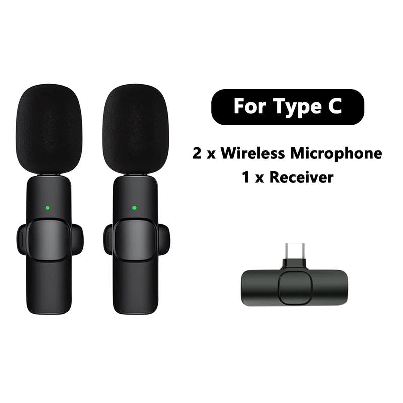 Wireless Lavalier Microphone for Iphone, Android Wireless Clip-On Microphone Professional Mic for Recording,Interview,Live Streaming,Selfie for Phones Wireless USB Wireless Microphone Portable Wireless Portable Wireless