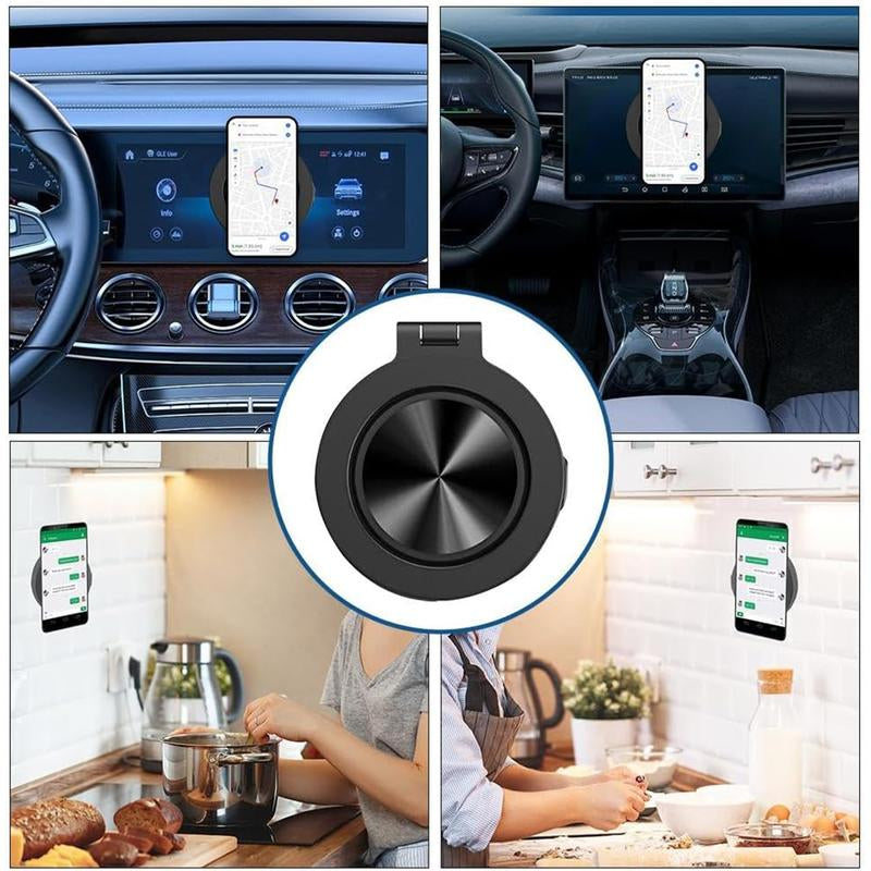 360° Rotatable Car Magnetic Phone Holder, Vacuum Adsorption & Magnetic Adsorption Double-Sided, for Windshield and Dashboard, Kitchen, Bedroom, Office, Multifunctional Phone Accessories for Iphone & Android Smartphone