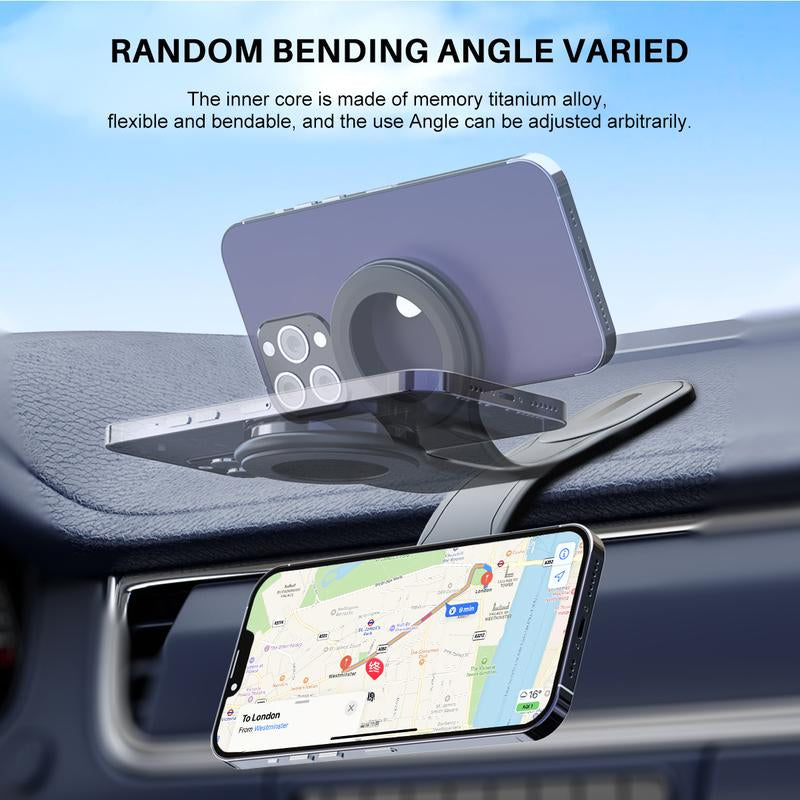 2024 Car Magnetic Phone Holder with Strong Magnet, Flexible Bendable Magnetic Mag Safe Phone Holder, Universal Car Dashboard Cell Phone Mount Compatible with Iphone 15 14 13 12 Pro Max
