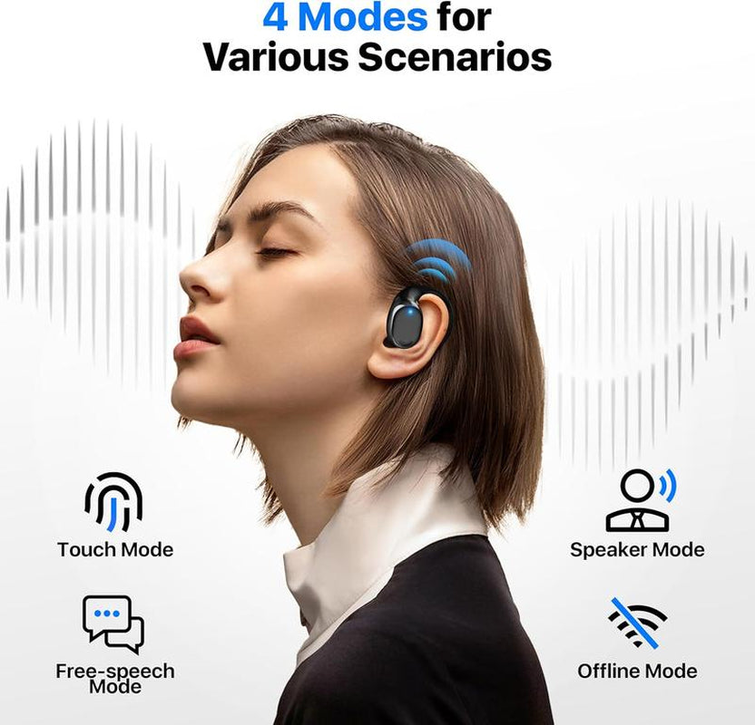 Language Translator Earbuds: 3In1 Translator Earphones for 144 Languages & Accents & 8 Offline Translation Packs
