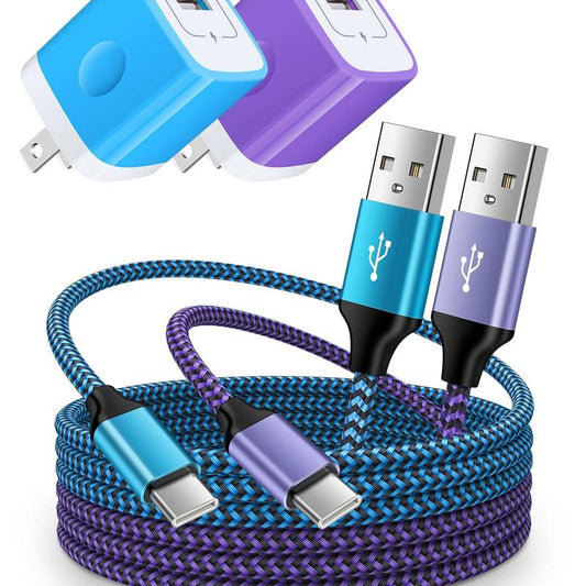 Android Charger, USB C Fast Charging for Google Pixel 9 8 7 Pro 7 6 6A 6Pro 5 5A 4 XL, Samsung Galaxy S24 S23 S22 Ultra S21+ Iphone 16 15 Pro Max, Kindle USBC Power Adapter Block +USBC Cable 3 Ft Port Durable Handy Smartphone Plastic Cord Devices