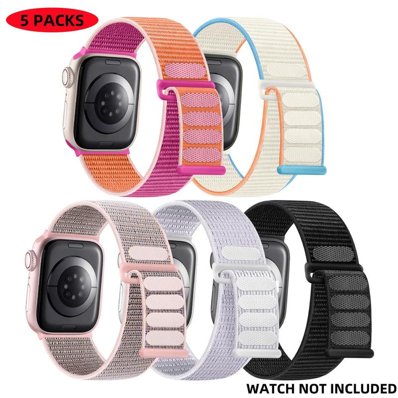 Nylon Smart Watch Band, Velcro Sport Loop Watch Band, Watch Bands, Replacement Smart Watches Band for Apple Iwatch Series 9 8 7 6 5 4 3 2 1 SE Ultra