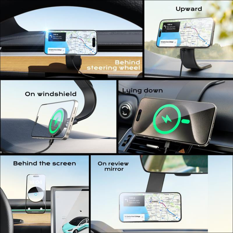 Magnetic Car Phone Holder, Multipurpose Car Phone Holder with 2 Magnetic Ring & 1 Base, Phone Stand, Car Phone Holder for Iphone 15/14/13/12 Pro plus Max, Car Phone Mount