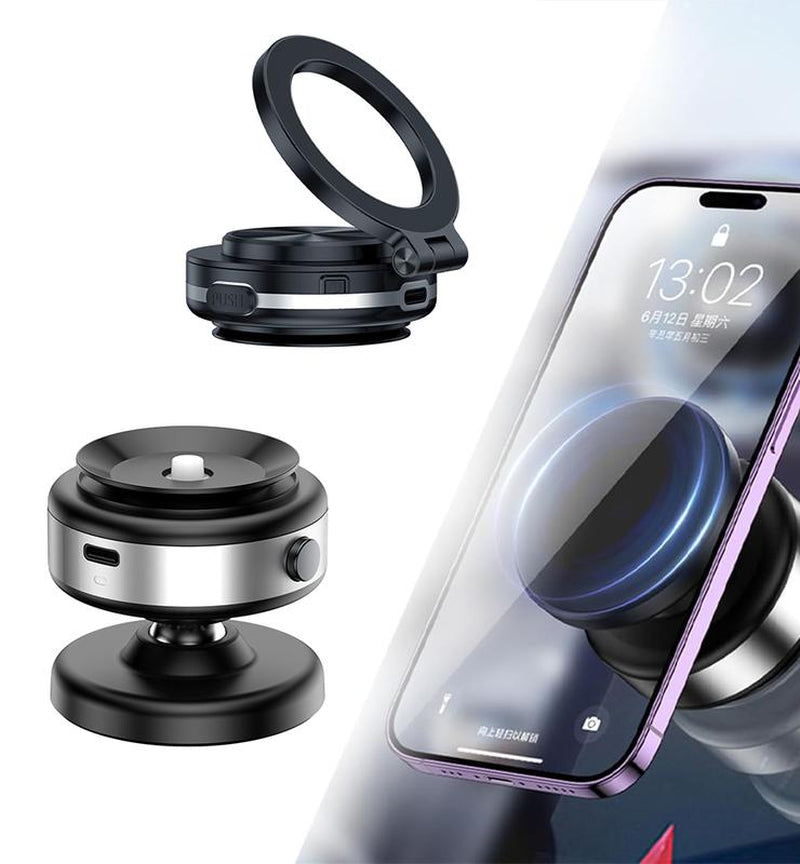 360° Rotatable Car Magnetic Phone Holder, Vacuum Adsorption & Magnetic Adsorption Double-Sided, for Windshield and Dashboard, Kitchen, Bedroom, Office, Multifunctional Phone Accessories for Iphone & Android Smartphone