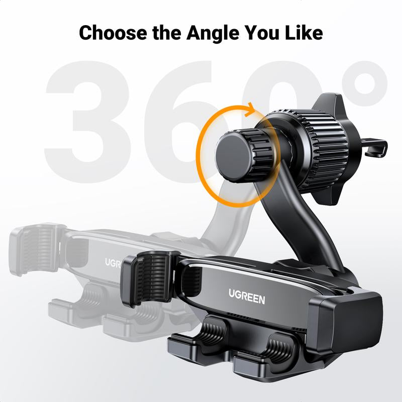 UGREEN Car Phone Holder 360 Degree Rotated Gravity Air Vent Phone Mount, Universal Cell Phone Holder for Most Smartphones, Compatible with Iphone 15, Galaxy S24, Android Phones Phoneholder 360Rotation Accessories Cellphone-Black Friday
