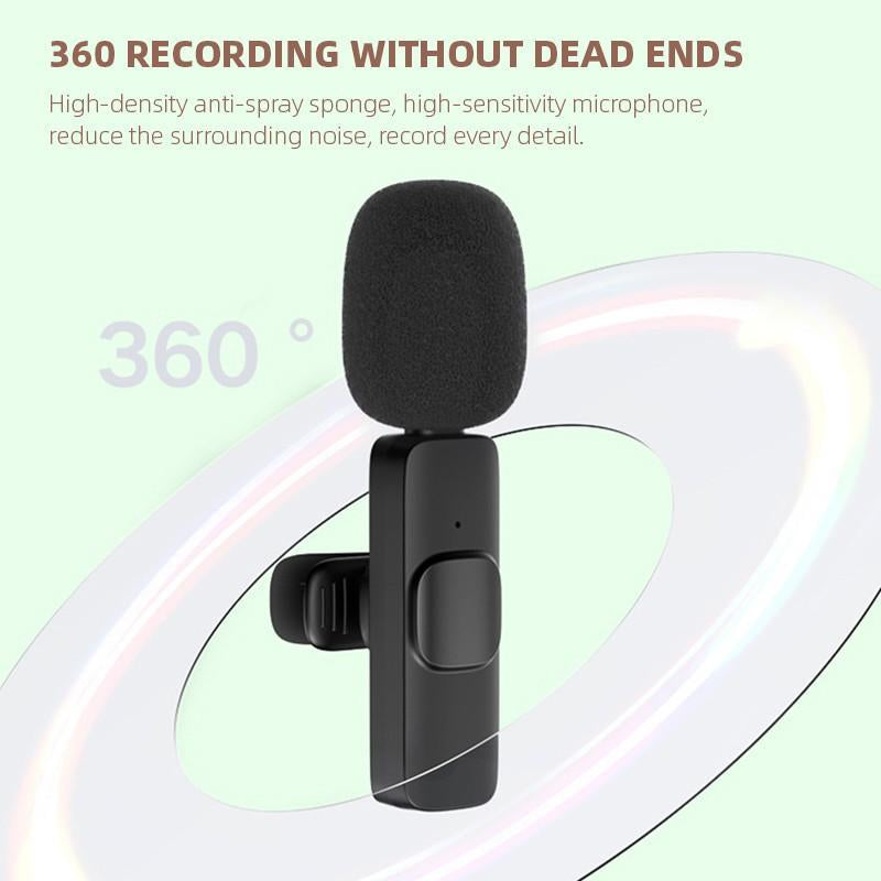 Wireless Lavalier Microphone for Iphone, Android Wireless Clip-On Microphone Professional Mic for Recording,Interview,Live Streaming,Selfie for Phones Wireless USB Wireless Microphone Portable Wireless Portable Wireless