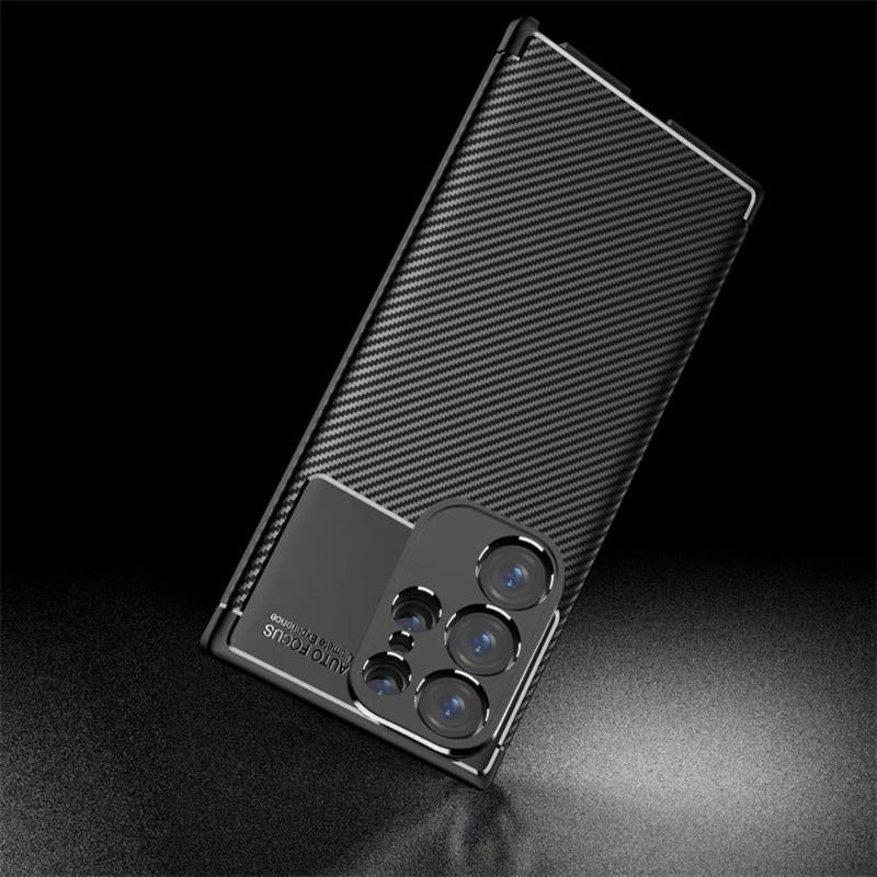 Carbon Fiber Pattern Phone Case, 1 Count Shockproof Phone Protective Cover for Samsung S24 Ultra, Phone Accessory Compatible with Samsung Galaxy S24 Ultra/S23 Ultra/S22 Ultra