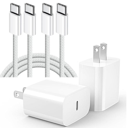 PD 20W USB C Fast Charger & Type C to C Cable Set, 2 Sets Fast Charging Head & Cable Cord, Phone & Tablet Accessories for Iphone 15 Plus/15 Pro Max, Ipad Pro 12.9 11 Inch 4 3 Generation Air Mini