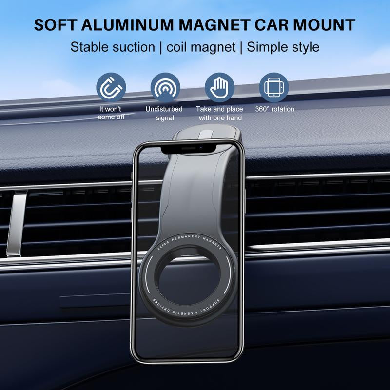 2024 Car Magnetic Phone Holder with Strong Magnet, Flexible Bendable Magnetic Mag Safe Phone Holder, Universal Car Dashboard Cell Phone Mount Compatible with Iphone 15 14 13 12 Pro Max