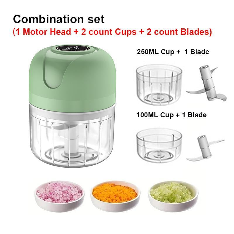 USB Rechargeable Electric Garlic Chopper, 100Ml Wireless Garlic Masher for Daily Seasoning, Household Kitchen Appliances for Home, Camping