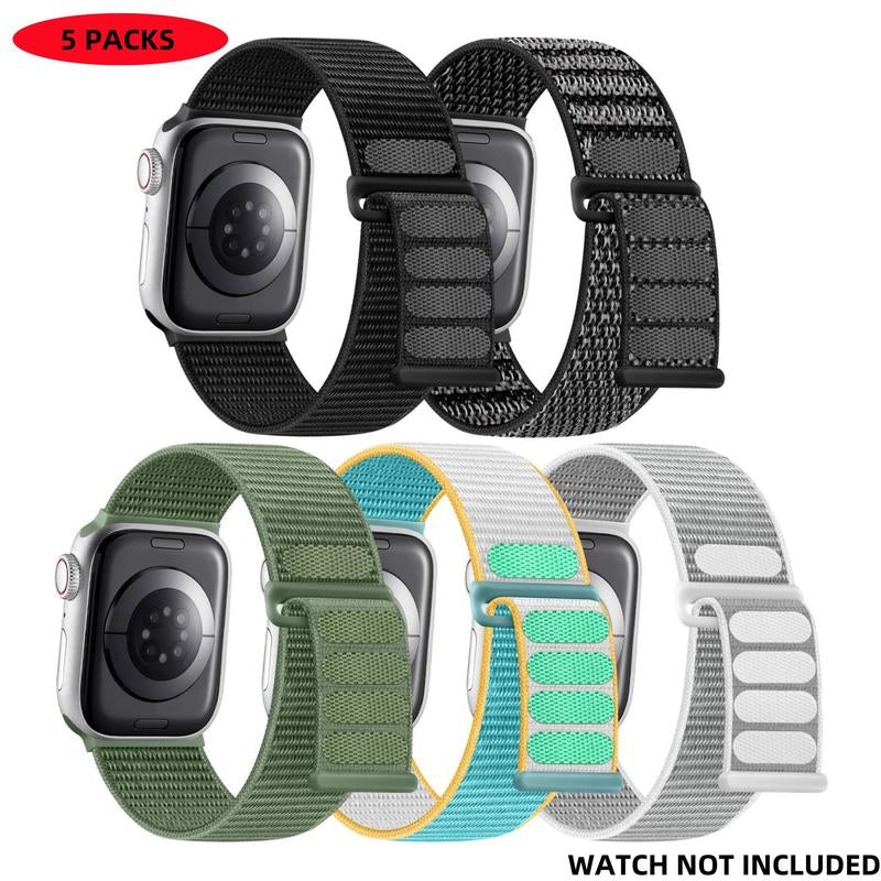 Nylon Smart Watch Band, Velcro Sport Loop Watch Band, Watch Bands, Replacement Smart Watches Band for Apple Iwatch Series 9 8 7 6 5 4 3 2 1 SE Ultra