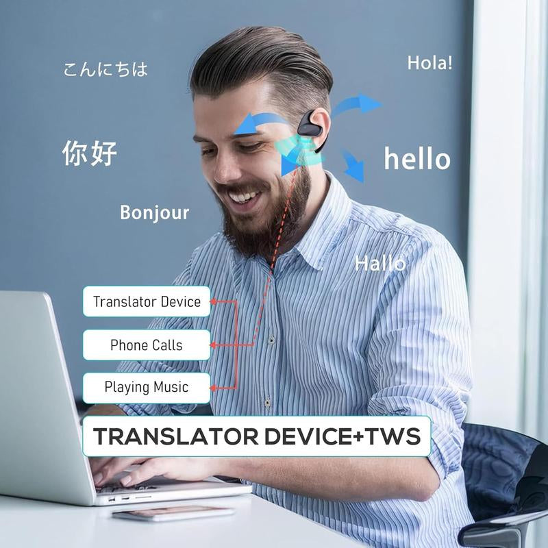 Language Translator Earbuds: 3In1 Translator Earphones for 144 Languages & Accents & 8 Offline Translation Packs