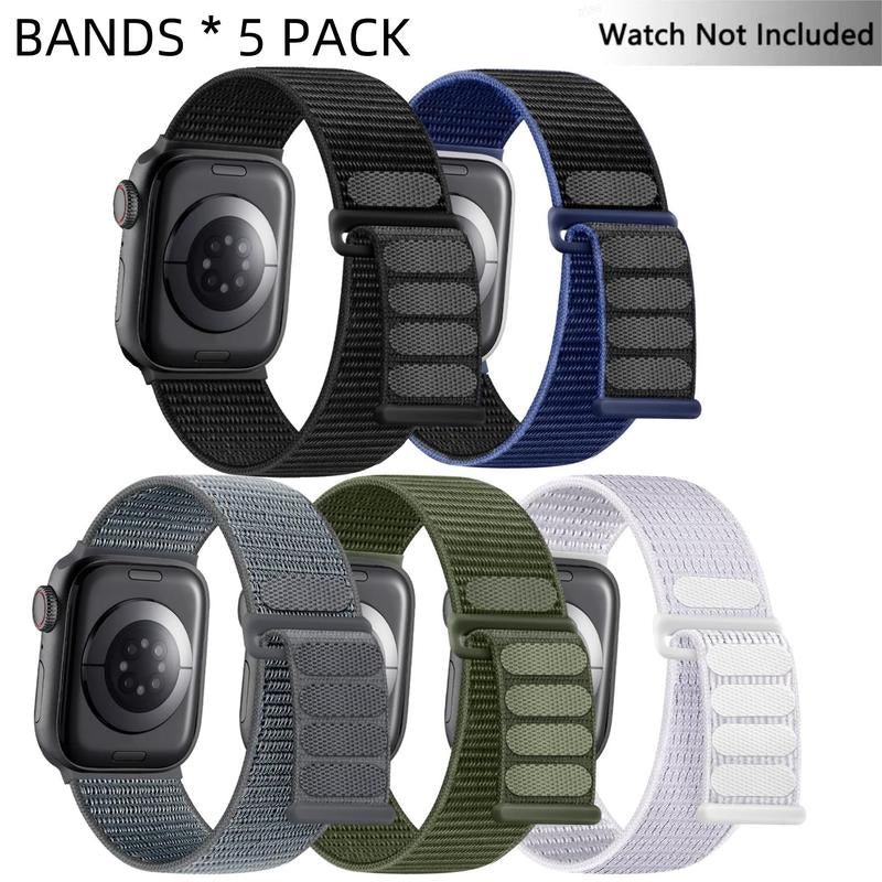 Nylon Smart Watch Band, Velcro Sport Loop Watch Band, Watch Bands, Replacement Smart Watches Band for Apple Iwatch Series 9 8 7 6 5 4 3 2 1 SE Ultra