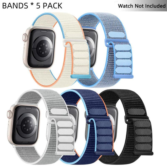 Nylon Smart Watch Band, Velcro Sport Loop Watch Band, Watch Bands, Replacement Smart Watches Band for Apple Iwatch Series 9 8 7 6 5 4 3 2 1 SE Ultra