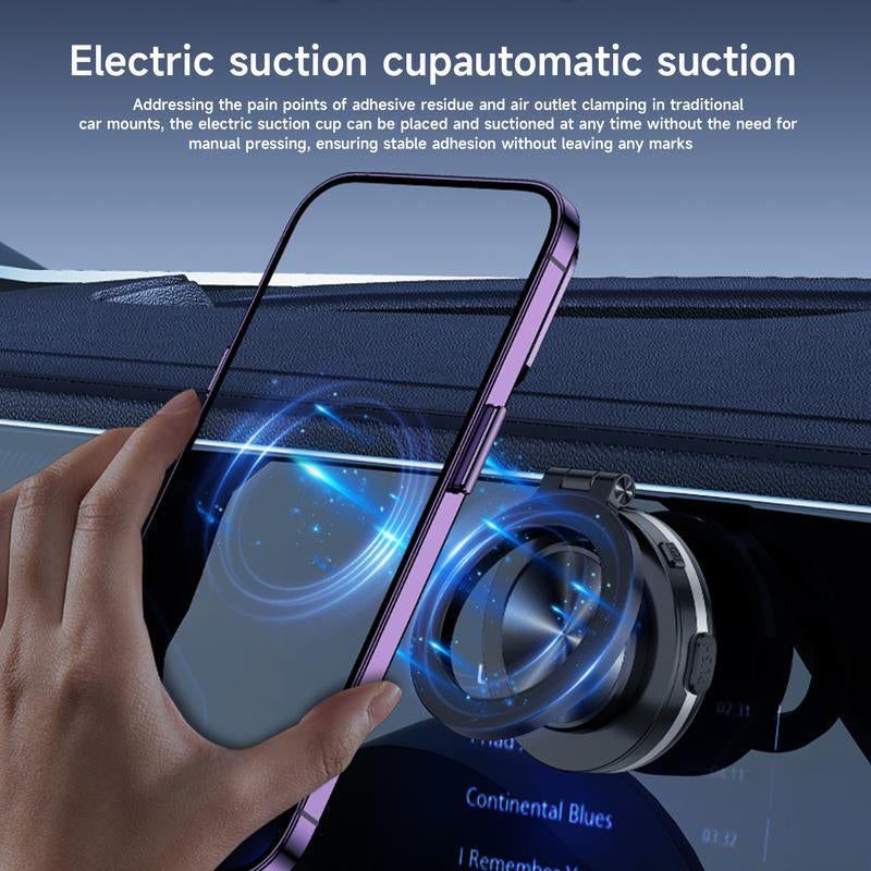 360° Rotatable Car Magnetic Phone Holder, Vacuum Adsorption & Magnetic Adsorption Double-Sided, for Windshield and Dashboard, Kitchen, Bedroom, Office, Multifunctional Phone Accessories for Iphone & Android Smartphone