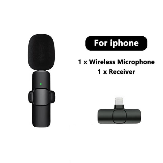 Wireless Lavalier Microphone for Iphone, Android Wireless Clip-On Microphone Professional Mic for Recording,Interview,Live Streaming,Selfie for Phones Wireless USB Wireless Microphone Portable Wireless Portable Wireless