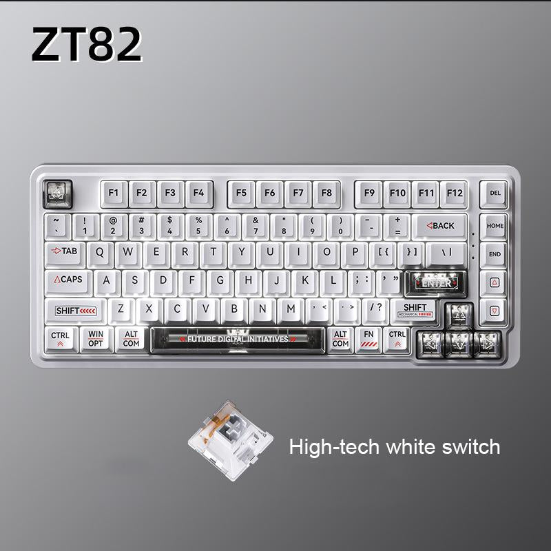 ZIFRIEND ZT82 Customized Mechanical Keyboard Gasket Structure Gaming Hot Swap Keyboard Wired Keyboard White Black