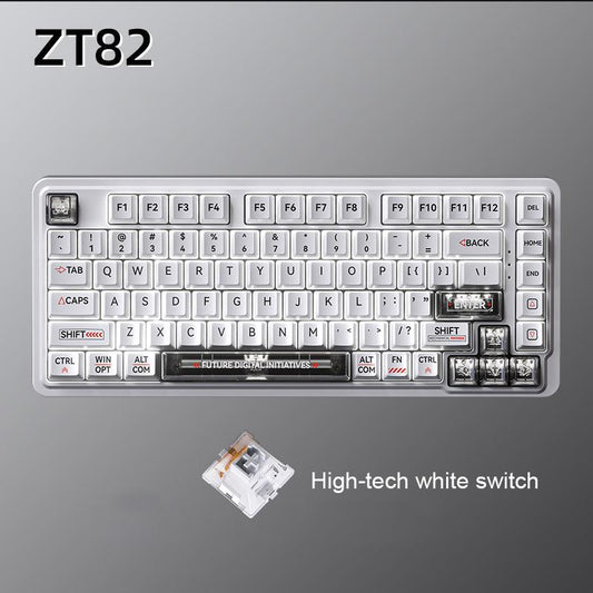 ZIFRIEND ZT82 Customized Mechanical Keyboard Gasket Structure Gaming Hot Swap Keyboard Wired Keyboard White Black