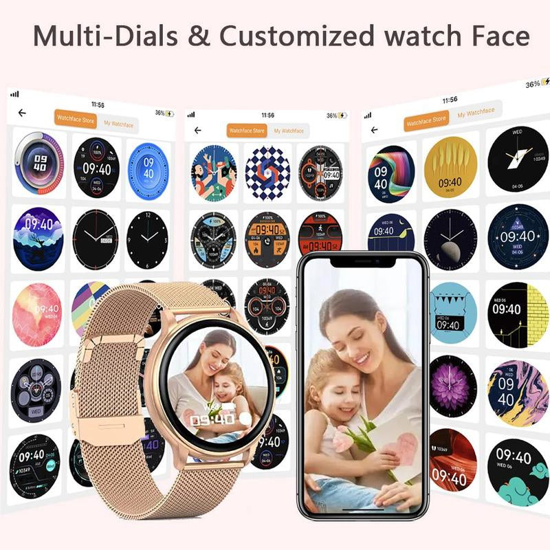 1.32 Inch Touch Screen Smart Watch with Replacement Band, Bluetooth-Compatible Calling Smart Watch, Multifunction Sports Fitness Watch for Ios & Android Phone