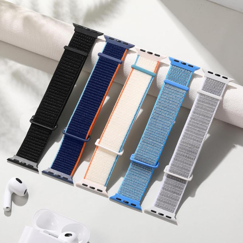 Nylon Smart Watch Band, Velcro Sport Loop Watch Band, Watch Bands, Replacement Smart Watches Band for Apple Iwatch Series 9 8 7 6 5 4 3 2 1 SE Ultra