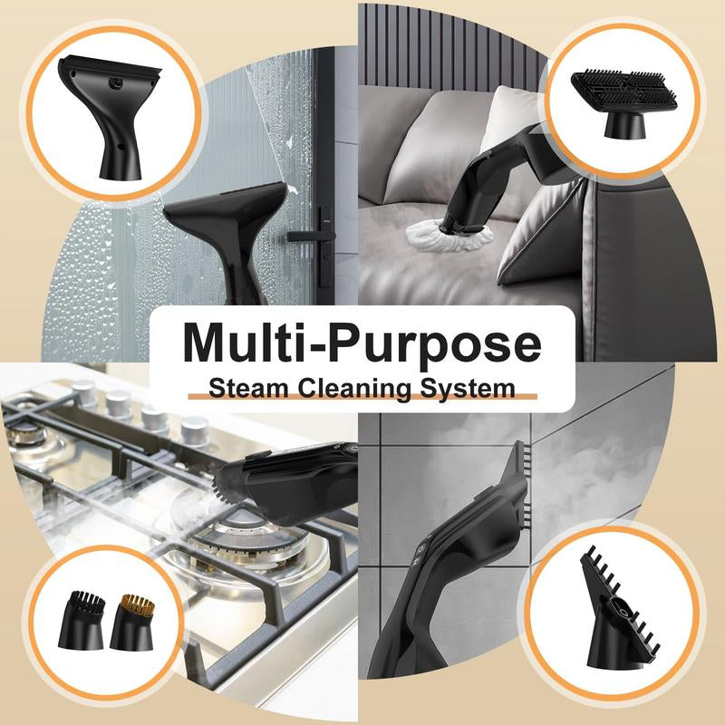 Powerful Heavy Duty Steam Mop with 17 Accessories for Deep Cleaning, Portable and Multifunction Floor Steamer, Pressurized Handheld Steam Cleaner for Hardwood, Tile, Grout and Windows