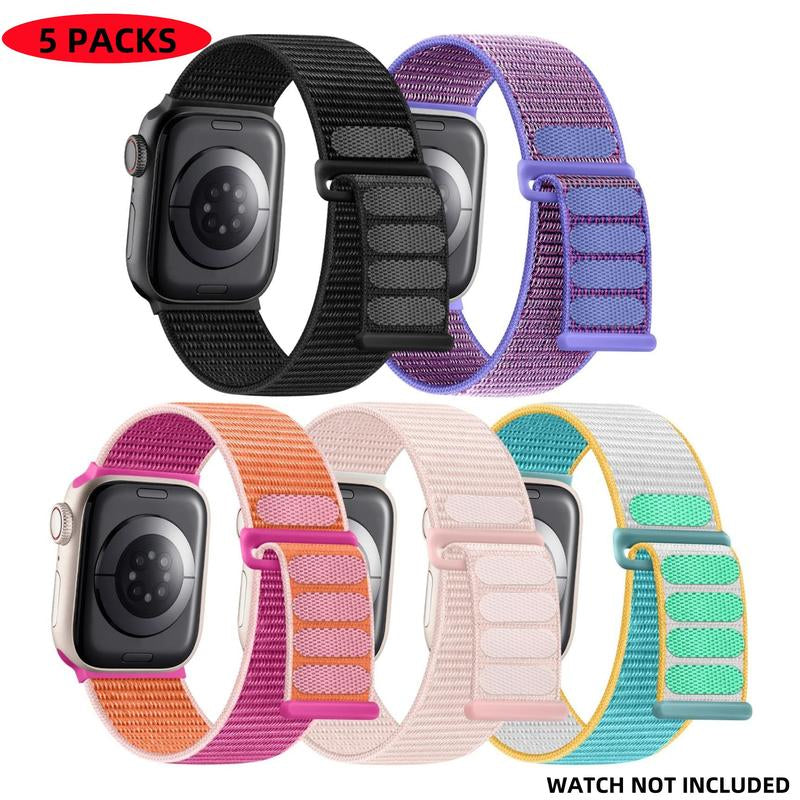 Nylon Smart Watch Band, Velcro Sport Loop Watch Band, Watch Bands, Replacement Smart Watches Band for Apple Iwatch Series 9 8 7 6 5 4 3 2 1 SE Ultra