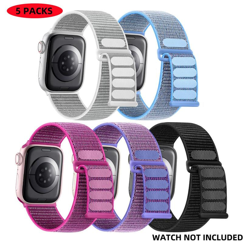 Nylon Smart Watch Band, Velcro Sport Loop Watch Band, Watch Bands, Replacement Smart Watches Band for Apple Iwatch Series 9 8 7 6 5 4 3 2 1 SE Ultra