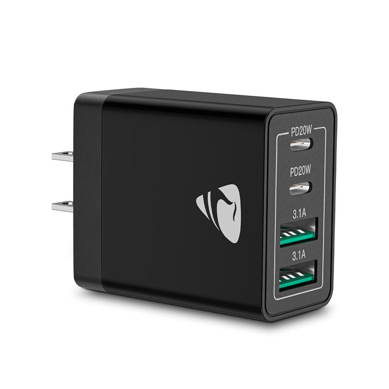 Aioneus 4 in 1 Fast Charger Cable & 4-Port 40W Fast Charger Block, Travel Charger Set, Boyfriend Gift, Christmas Gift