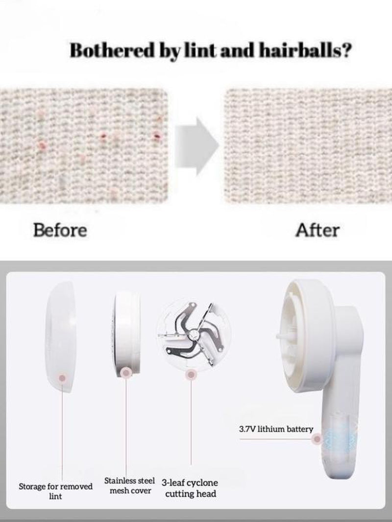 Portable Lint Remover and Hairball Trimmer-Usb Charging (Cable Included)