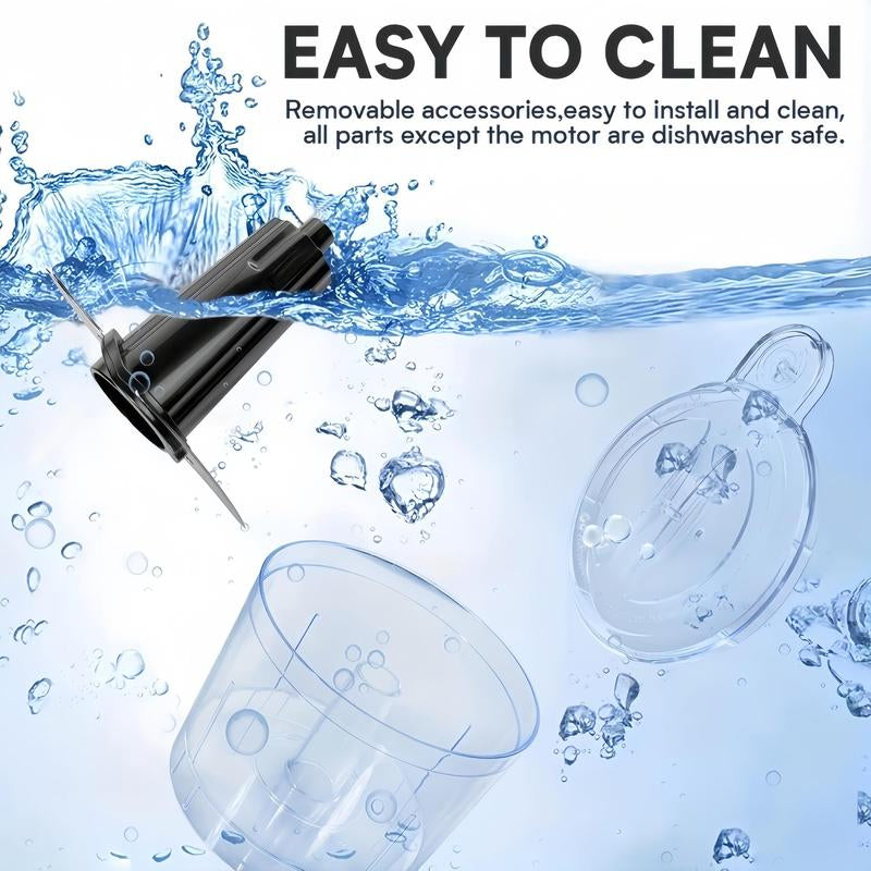 1.5 Cup/12Oz Electric Food Chopper, Portable Mini One Touch Pulse Design Electric Vegetable Chopper, Kitchen Food Processor for Dicing, Chopping & Pureeing, Household Appliances