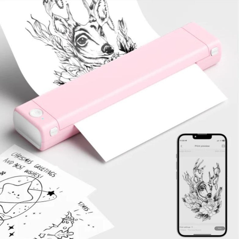 Christmas and Halloween Gift, Phomemo M08F Wireless Tattoo Transfer Stencil Printer, Thermal Copier Machine with 10Pcs Free Transfer Paper, Tattoo Printer Kit for Tattoo Artists & Beginners, Compatible with Smartphone & Pc