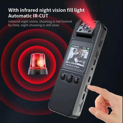 Portable Camera with High-Definition 1080P Lens That Can Rotate 180 °,Infrared Night Vision,Suitable for Police Law Enforcement Recording Rechargeable