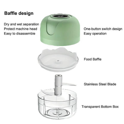 USB Rechargeable Electric Garlic Chopper, 100Ml Wireless Garlic Masher for Daily Seasoning, Household Kitchen Appliances for Home, Camping