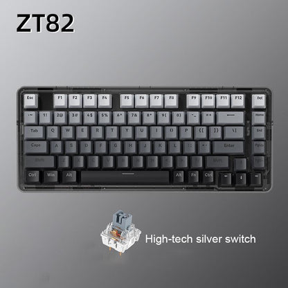 ZIFRIEND ZT82 Customized Mechanical Keyboard Gasket Structure Gaming Hot Swap Keyboard Wired Keyboard White Black