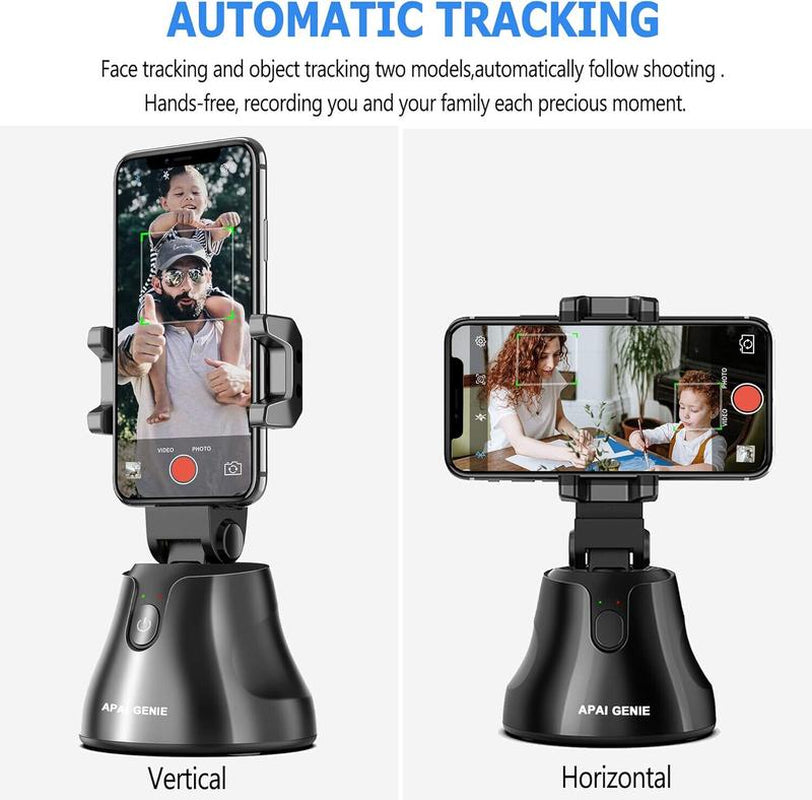 Portable All-In-One Smart Selfie Stick, 360° Rotates Auto Face & Object Tracking Vlog Shooting Smartphone Mount Holder Accessories Android