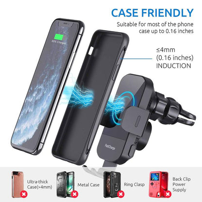 Wireless Car Charger, 15W Fast Auto Clampingcar Charger Phone Holder Fit for Iphone 15 14 1312 11 Pro Max,Samsung Galaxy S23 S22 S21
