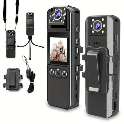 Portable Camera with High-Definition 1080P Lens That Can Rotate 180 °,Infrared Night Vision,Suitable for Police Law Enforcement Recording Rechargeable