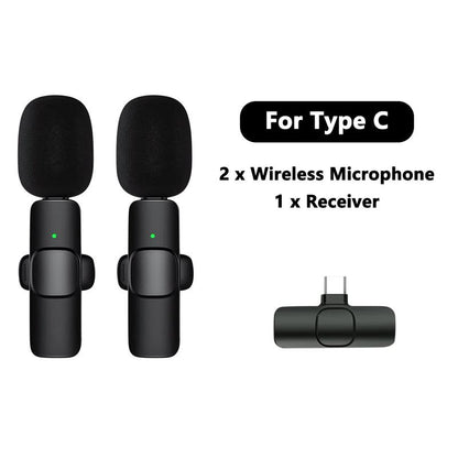 Wireless Lavalier Microphone for Iphone, Android Wireless Clip-On Microphone Professional Mic for Recording,Interview,Live Streaming,Selfie for Phones Wireless USB Wireless Microphone Portable Wireless Portable Wireless