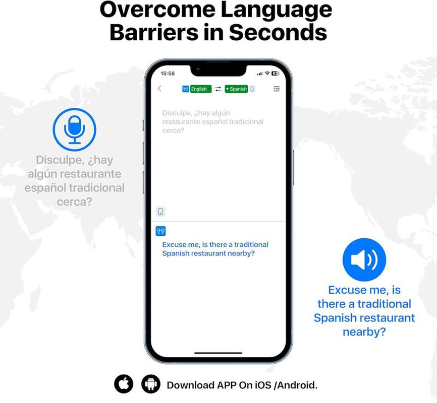Language Translator Earbuds: 3In1 Translator Earphones for 144 Languages & Accents & 8 Offline Translation Packs