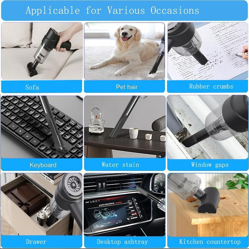 Car Vacuum Cleaner High Power Handheld Mini Vacuum Cordless,9000Pa Strong Suction,Rechargeable Portable Vacuum Cleaner Dust Buster Air Blower,Car Interior Care Tool