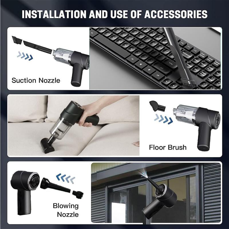 Car Vacuum Cleaner High Power Handheld Mini Vacuum Cordless,9000Pa Strong Suction,Rechargeable Portable Vacuum Cleaner Dust Buster Air Blower,Car Interior Care Tool
