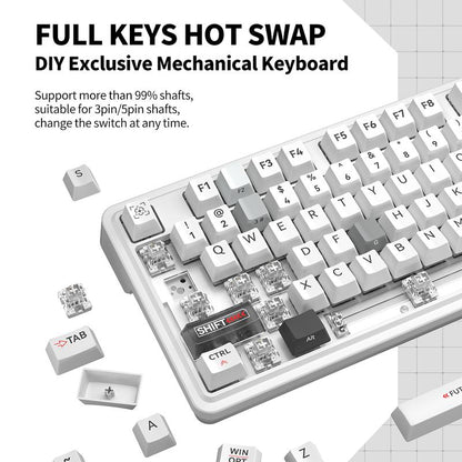 ZIFRIEND ZT82 Customized Mechanical Keyboard Gasket Structure Gaming Hot Swap Keyboard Wired Keyboard White Black